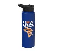 Diseño de silueta de continente africano Stainless Steel Insulated Water Bottle