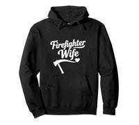 Diseño de símbolo Curvo de corazón con Texto en inglés Firefighter Wife Sudadera con Capucha