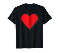 Diseño de símbolo de Amor de corazón Rojo Estilo Origami Camiseta