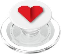 Diseño de símbolo de Amor de corazón Rojo Estilo Origami PopSockets PopGrip para MagSafe