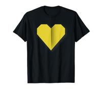 Diseño de símbolo de Amor de Origami de corazón Amarillo Camiseta