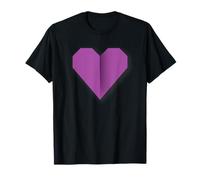 Diseño de símbolo de Amor Estilo Origami corazón Morado Camiseta