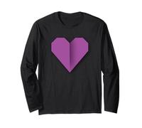 Diseño de símbolo de Amor Estilo Origami corazón Morado Manga Larga
