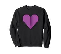 Diseño de símbolo de Amor Estilo Origami corazón Morado Sudadera