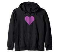 Diseño de símbolo de Amor Estilo Origami corazón Morado Sudadera con Capucha
