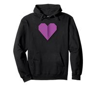 Diseño de símbolo de Amor Estilo Origami corazón Morado Sudadera con Capucha