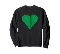 Diseño de símbolo de Amor Estilo Origami corazón Verde Sudadera