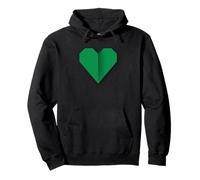 Diseño de símbolo de Amor Estilo Origami corazón Verde Sudadera con Capucha