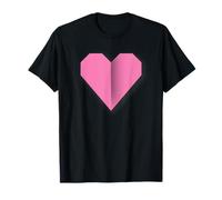 Diseño de símbolo de Amor Estilo Origami de corazón Rosa Camiseta