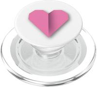 Diseño de símbolo de Amor Estilo Origami de corazón Rosa PopSockets PopGrip para MagSafe