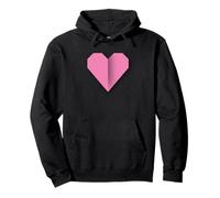 Diseño de símbolo de Amor Estilo Origami de corazón Rosa Sudadera con Capucha