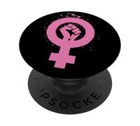 Diseño de símbolo de Feminismo Retro, años 70, 80, 90, Feminista PopSockets PopGrip Adhesivo