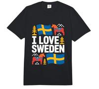 Diseño de símbolos Nacionales I Love Sweden Comfort Colors Adult Heavyweight T-Shirt