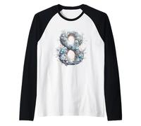 Diseño de Snowy Eight Winter Wonderland Camiseta Manga Raglan