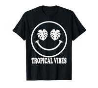 Diseño de Sonrisa de Monstera Leaf Happy Face para un Amante de Las Plantas Tropicales Camiseta