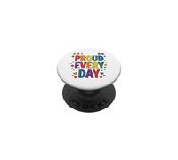 Diseño de Soporte LGBTQ+ de arcoíris Orgulloso de Todos los días PopSockets PopGrip Adhesivo