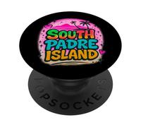 Diseño de South Padre Island Rainbow Texas Beach Vibes PopSockets PopGrip Adhesivo