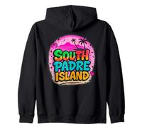 Diseño de South Padre Island Rainbow Texas Beach Vibes Sudadera con Capucha