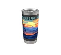 Diseño de Spruce Pine, Carolina del Norte, EE. UU., estilo pintoresco, puesta Vaso térmico de acero inoxidable de doble pared