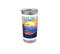 Diseño de Spruce Pine, Carolina del Norte, EE. UU., estilo pintoresco, puesta Vaso térmico de acero inoxidable de doble pared