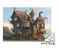 Diseño de Steampunk House Rompecabezas 1000 Piezas, Arte fantástico de casa Steampunk, Estético y Desafiante, Regalo para Familiares y Parejas, Decoración Hogar, Adultos y Niños