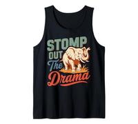 Diseño de Stomp out The Drama Elephant Saying Camiseta sin Mangas