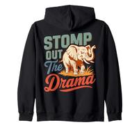 Diseño de Stomp out The Drama Elephant Saying Sudadera con Capucha