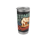 Diseño de Stomp Out The Drama Elephant Saying Vaso térmico de acero inoxidable de doble pared