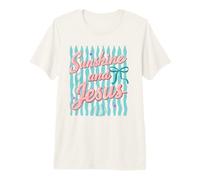 Diseño de Sunshine and Jesus Christian Beach Faith Camiseta Premium