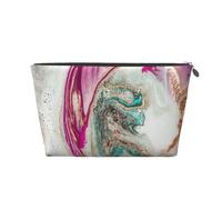 Diseño de Superficie de mármol Dorado Verde púrpura, Bolsa de artículos de tocador Bolsa de Maquillaje Bolsa de cosméticos Bolsa de artículos de tocador de Viaje portátil