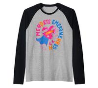 Diseño de superhéroe de corazón de Emergencia Camiseta Manga Raglan