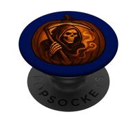 Diseño de tallado de calabaza de temporada espeluznante PopSockets PopGrip Adhesivo