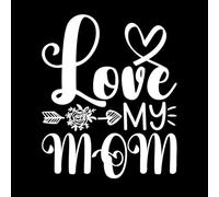 Diseño de taza con frase "Amo a mi mamá" para el Día de la Madre Pegatinas de pared de papel adhesivo 49.2x59.8cm No se cae Blanco