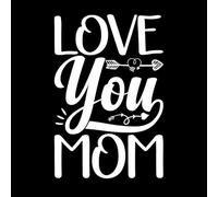 Diseño de taza con frase "Te amo, mamá" para el Día de la Madre Calcomanías de pared de PVC 50.4x75.6cm Fácil instalación Blanco