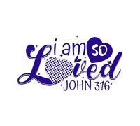 Diseño de taza con frases de feliz día de San Valentín "Soy muy amado" Calcomanías de tallado fino 34x63.9cm Incluye kit de película de transferencia Azul oscuro