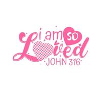 Diseño de taza con frases de feliz día de San Valentín "Soy muy amado" Calcomanías de tallado fino 47.6x89.5cm Fácil instalación Rosa