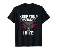 Diseño de Terror Keep Your Distance I Bite Spooky Werewolf Camiseta