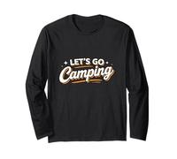 Diseño de Texto Let's Go Camping Outdoor Adventure Manga Larga