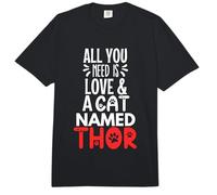 Diseño de Thor con Nombre de Gato: ¡Todo lo Que Necesitas es Amor! Comfort Colors Adult Heavyweight T-Shirt