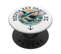 Diseño de Tiburones de Siesta Key Beach FL PopSockets PopGrip Adhesivo