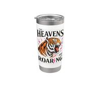 Diseño de tigre feroz de The Heavens Are Roaring Vaso térmico de acero inoxidable de doble pared