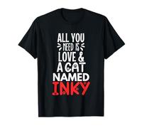 Diseño de Tinta con Nombre de Gato: Todo lo Que Necesitas es Amor Camiseta