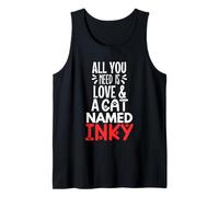 Diseño de Tinta con Nombre de Gato: Todo lo Que Necesitas es Amor Camiseta sin Mangas