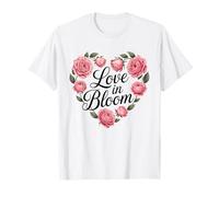 Diseño de tipografía de corazón Floral Love in Bloom Camiseta