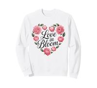 Diseño de tipografía de corazón Floral Love in Bloom Sudadera