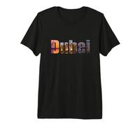 Diseño de tipografía del Horizonte de Dubai Camiseta Premium