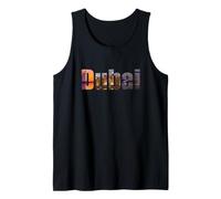 Diseño de tipografía del Horizonte de Dubai Camiseta sin Mangas