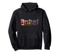 Diseño de tipografía del Horizonte de Dubai Sudadera con Capucha