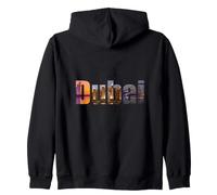 Diseño de tipografía del Horizonte de Dubai Sudadera con Capucha