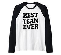 Diseño de tipografía Ondulada Best Team Ever Retro de los años Setenta Camiseta Manga Raglan
